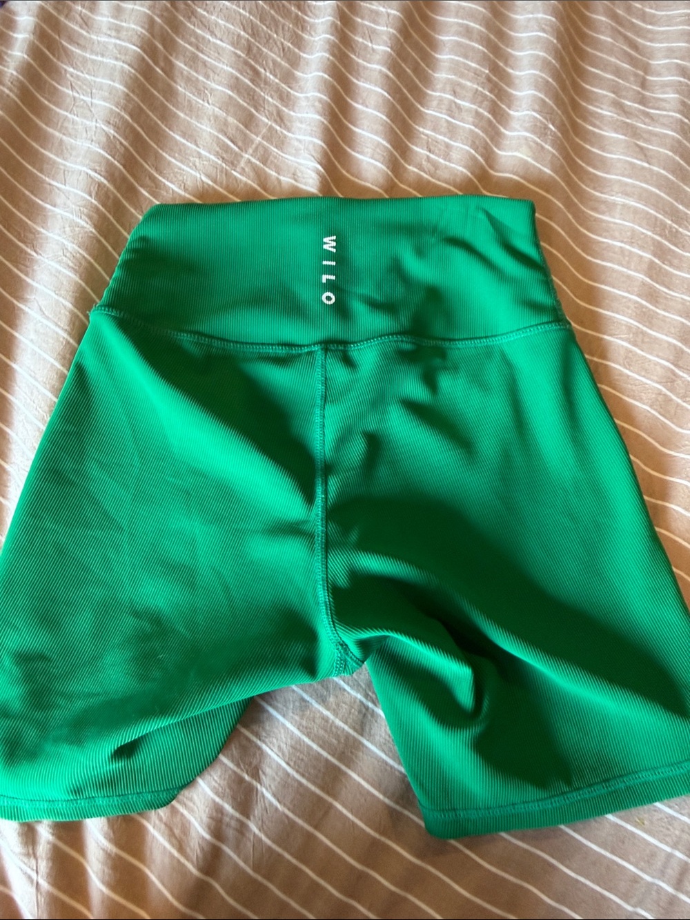 High-Rise Green Women's Bike Shorts - Picture 3 of 3